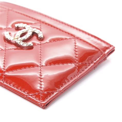 chanel patent card holder